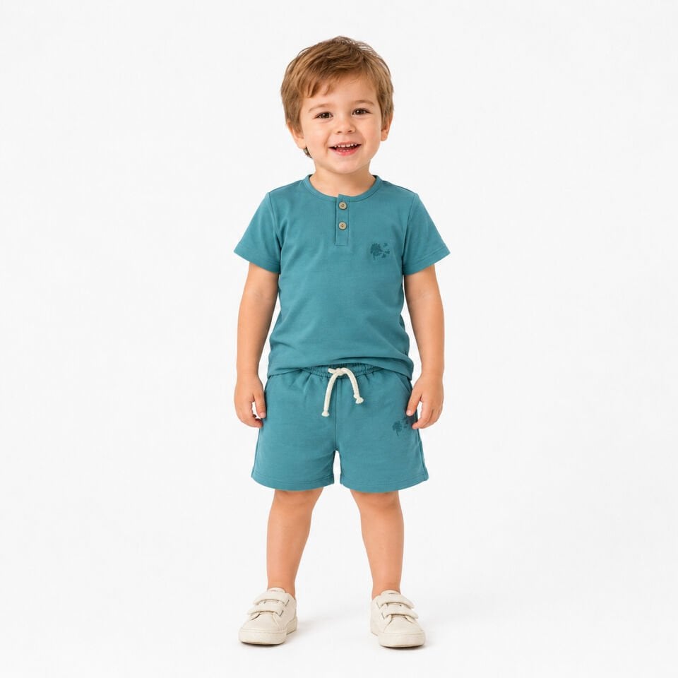 Unisex İki İplik Şort & Tişört Takım