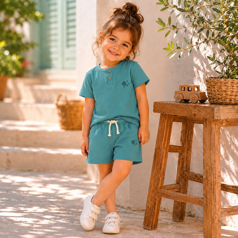 Unisex İki İplik Şort & Tişört Takım