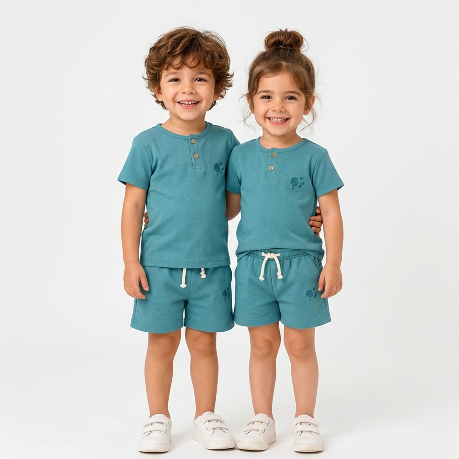 Unisex İki İplik Şort & Tişört Takım