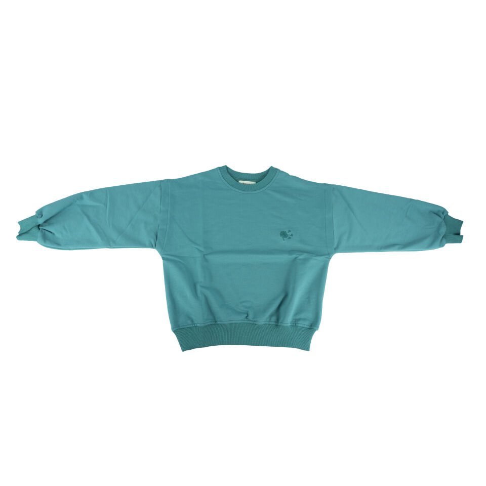 Unisex İki İplik Düşük Kol Sweatshirt