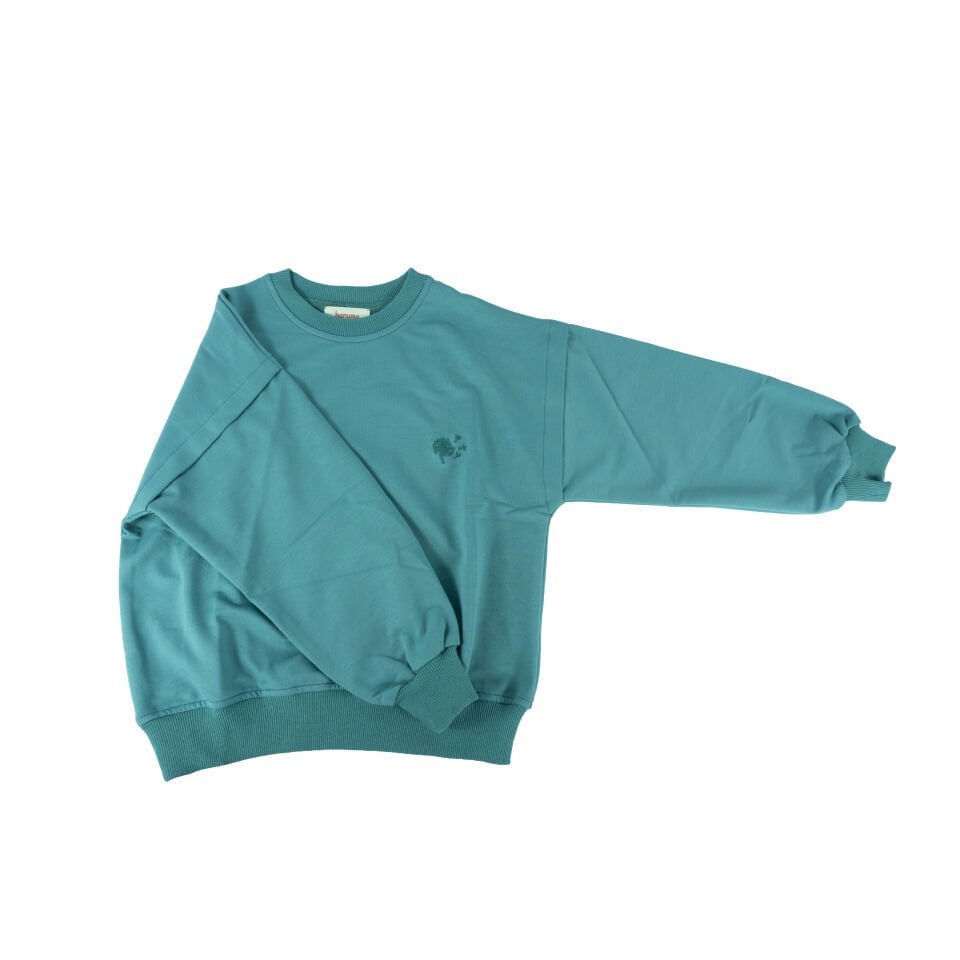 Unisex İki İplik Düşük Kol Sweatshirt