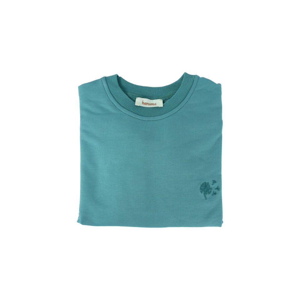 Unisex İki İplik Düşük Kol Sweatshirt