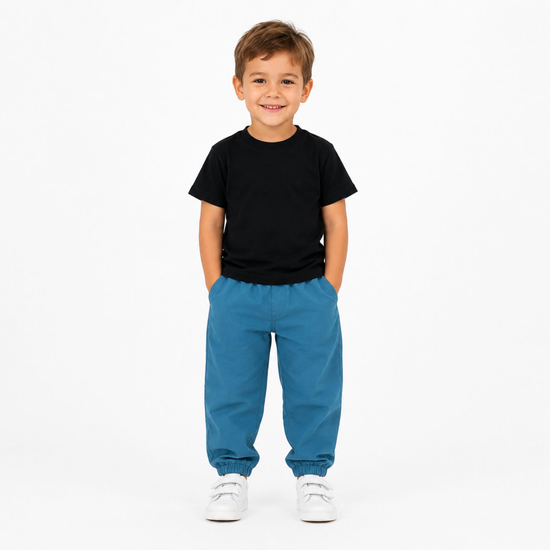 Erkek Çocuk Bol Kesim Lastik Paça % 100 Gabardin Pantolon