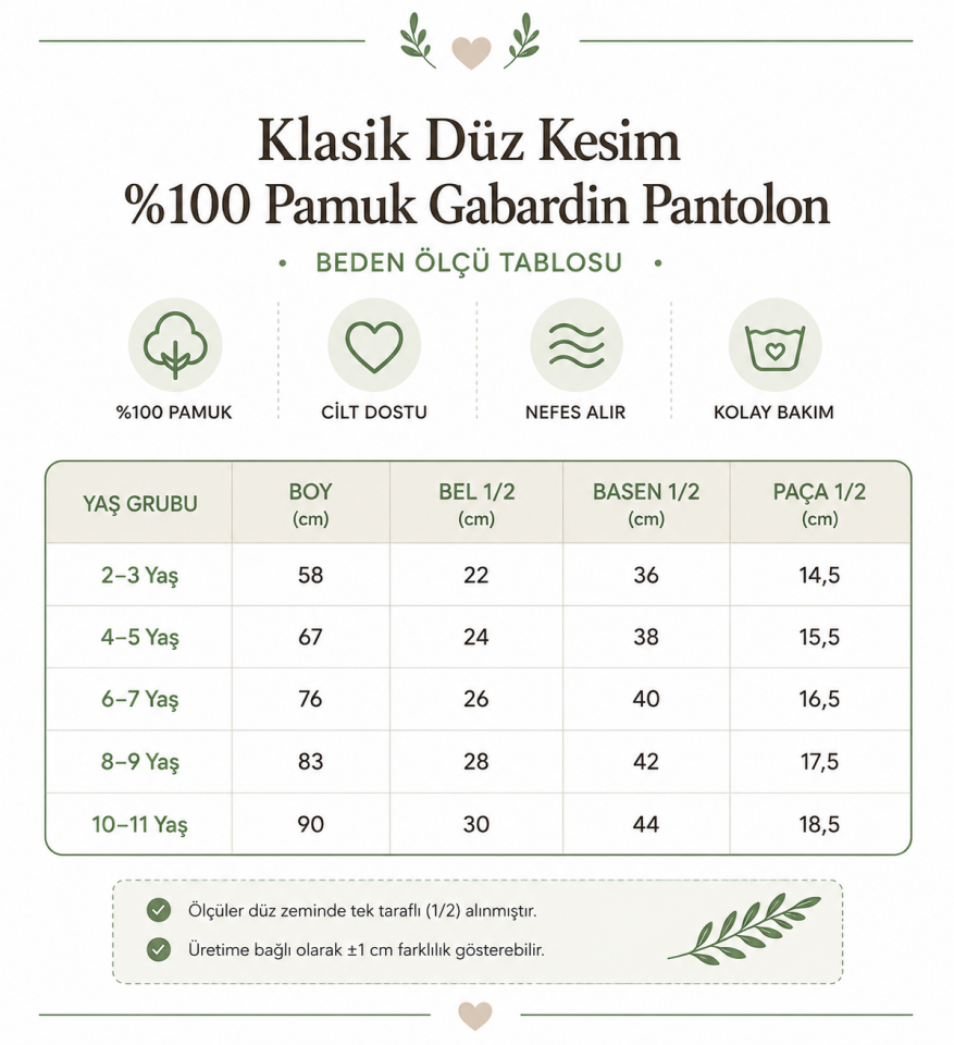 Erkek Çocuk Mavi Klasik Kesim % 100 Pamuk Gabardin Pantolon
