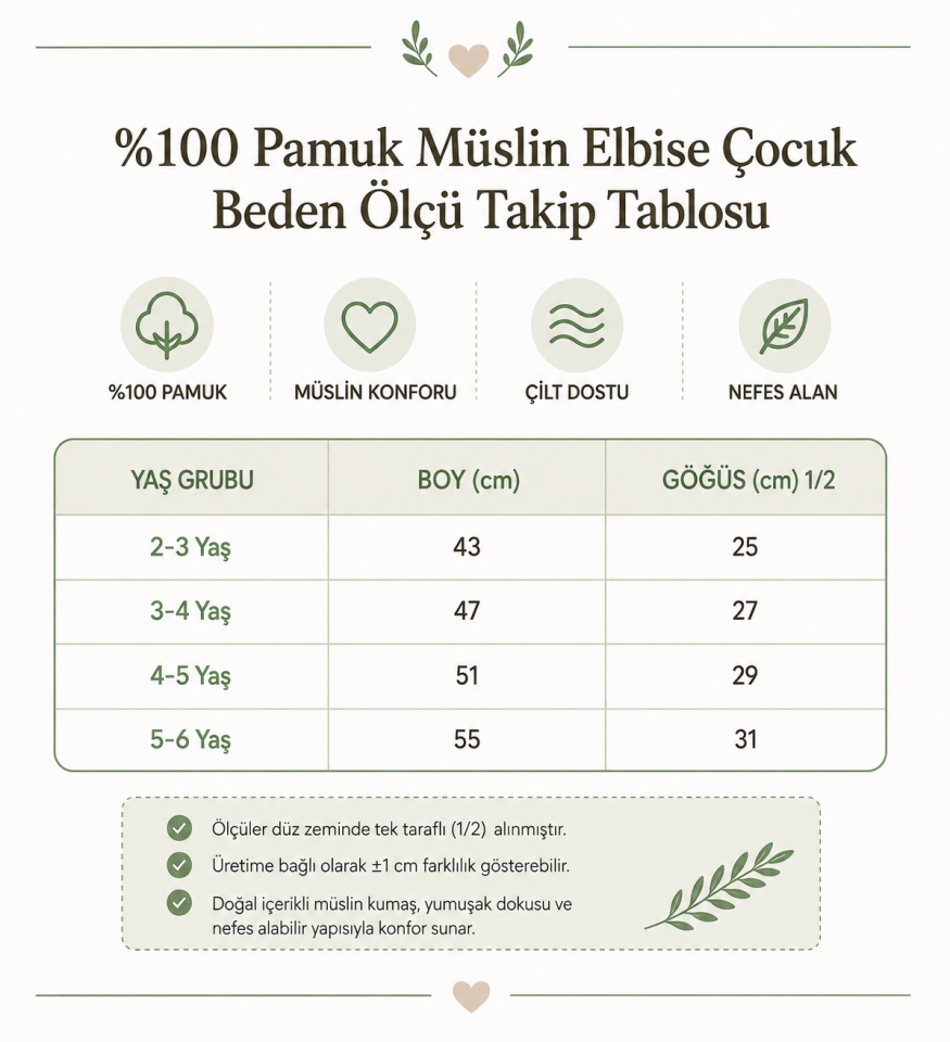 Kız Çocuk %100 Pamuk Kırmızı Müslin Fırfır Kollu Elbise