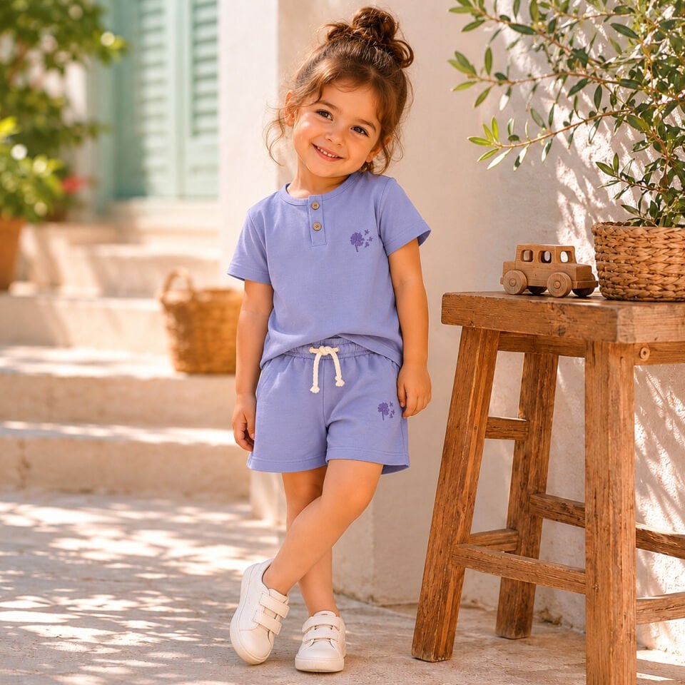 Unisex İki İplik Şort & Tişört Takım