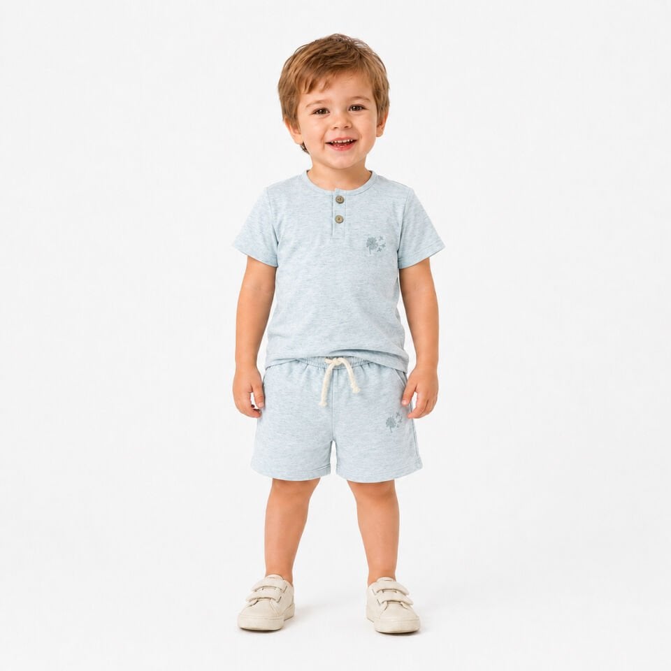 Unisex İki İplik Şort & Tişört Takım