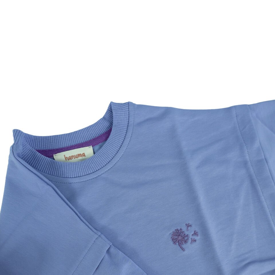 Unisex İki İplik Düşük Kol Sweatshirt