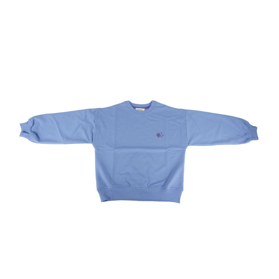 Unisex İki İplik Düşük Kol Sweatshirt