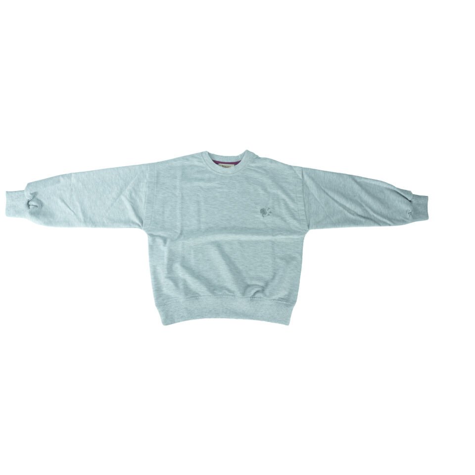 Unisex İki İplik Düşük Kol Sweatshirt