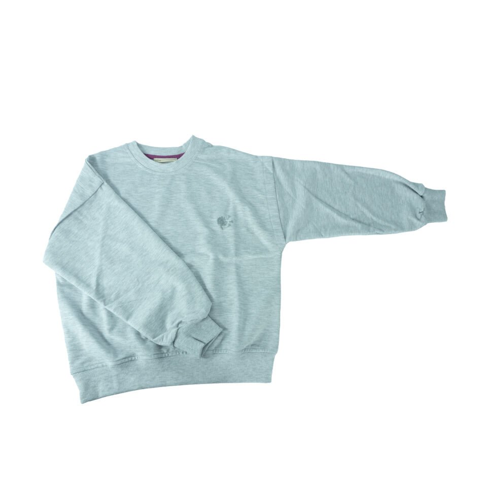 Unisex İki İplik Düşük Kol Sweatshirt