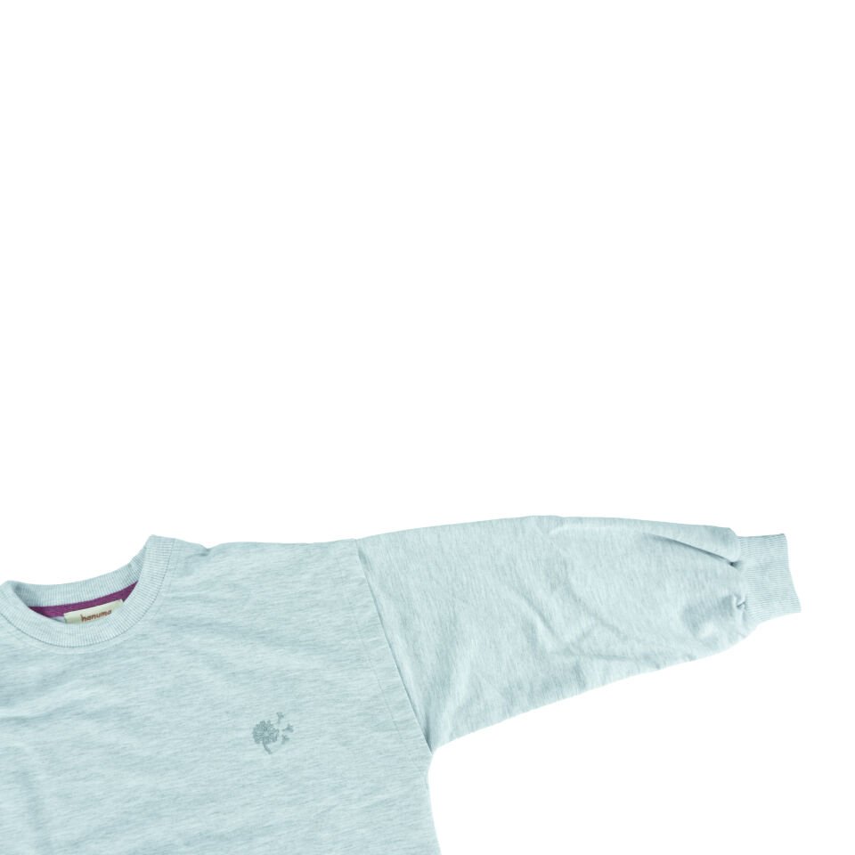 Unisex İki İplik Düşük Kol Sweatshirt