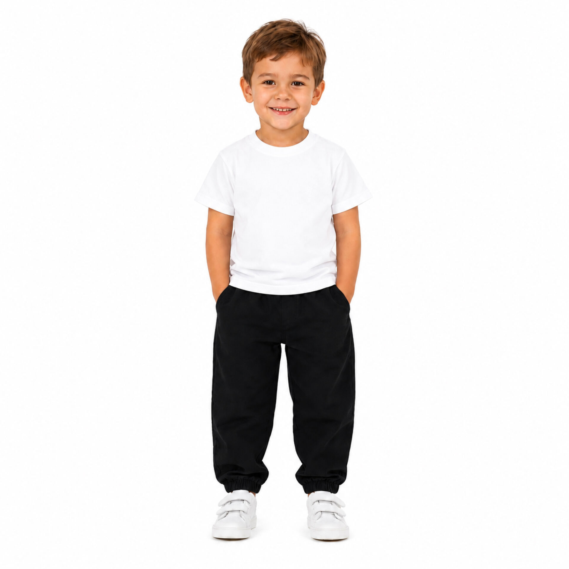 Erkek Çocuk Bol Kesim Lastik Paça % 100 Gabardin Pantolon