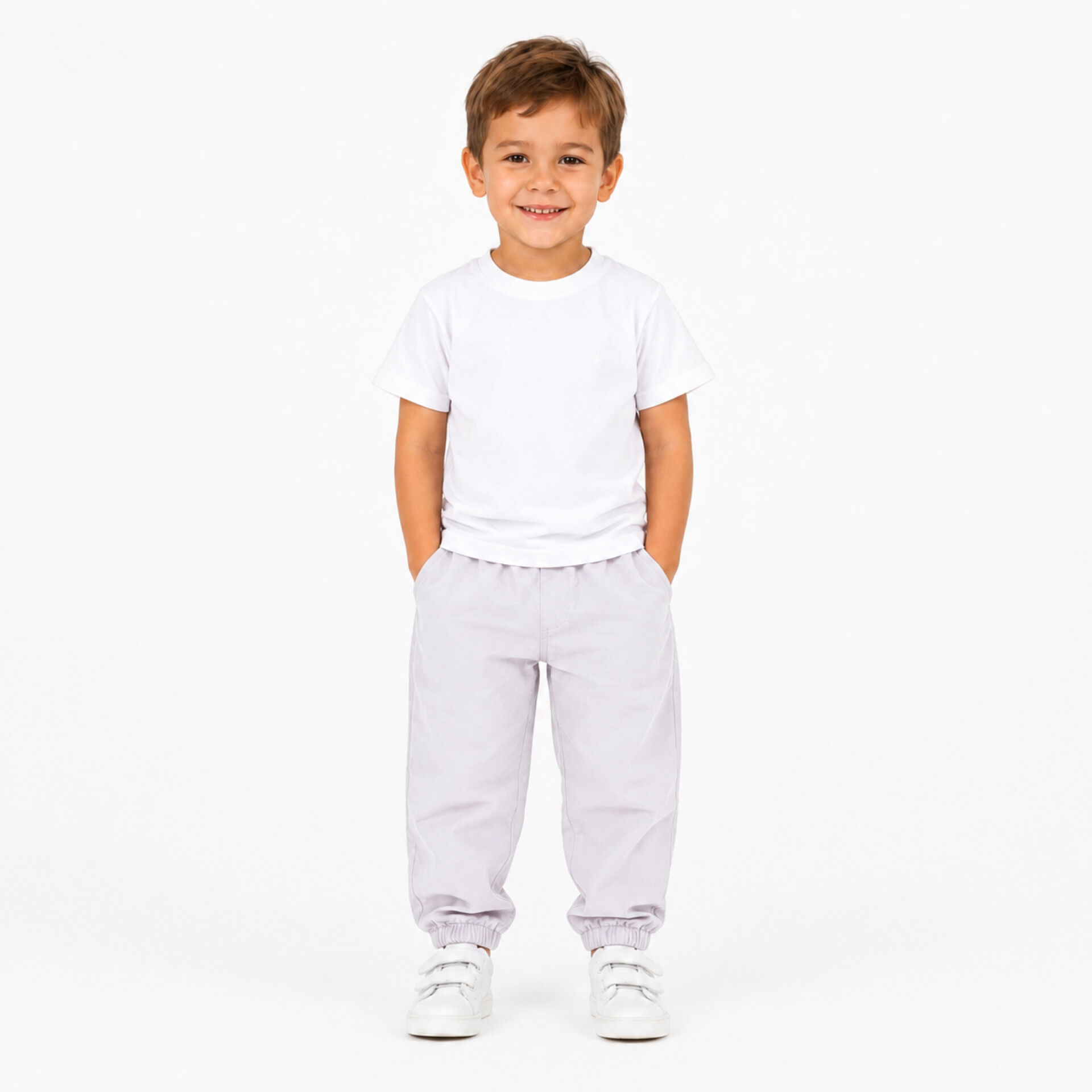 Erkek Çocuk Bol Kesim Lastik Paça % 100 Gabardin Pantolon