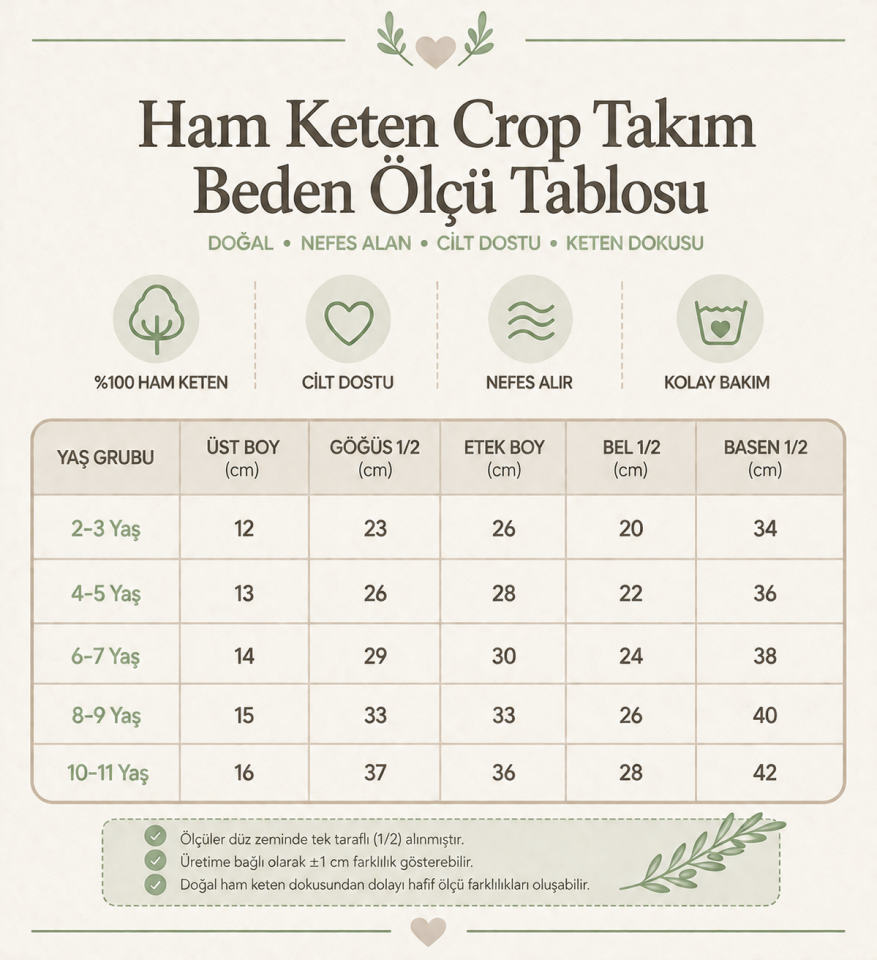 Ham Keten Crop Takım