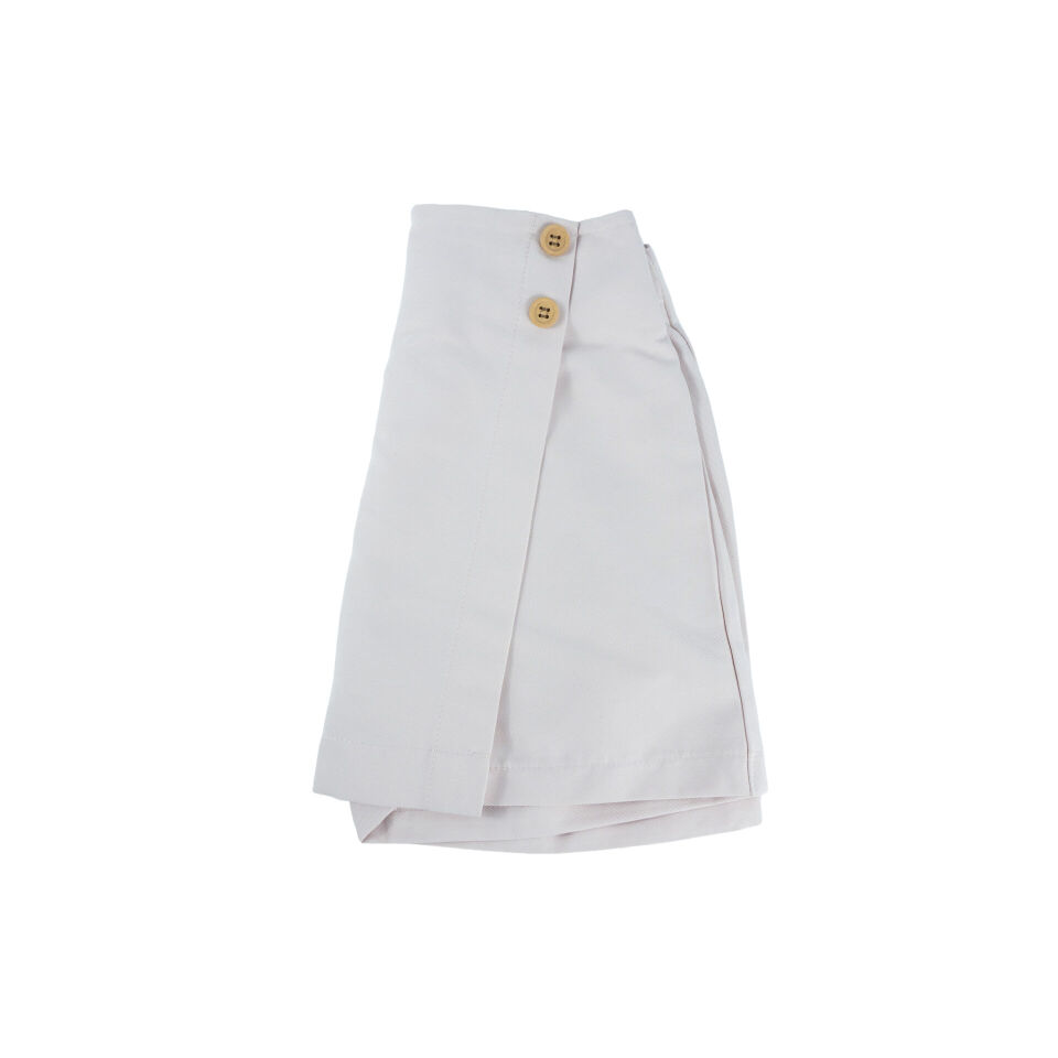 Kız Çocuk Siyah %100 Pamuk Gabardin Şort Etek 2/3  - Krem