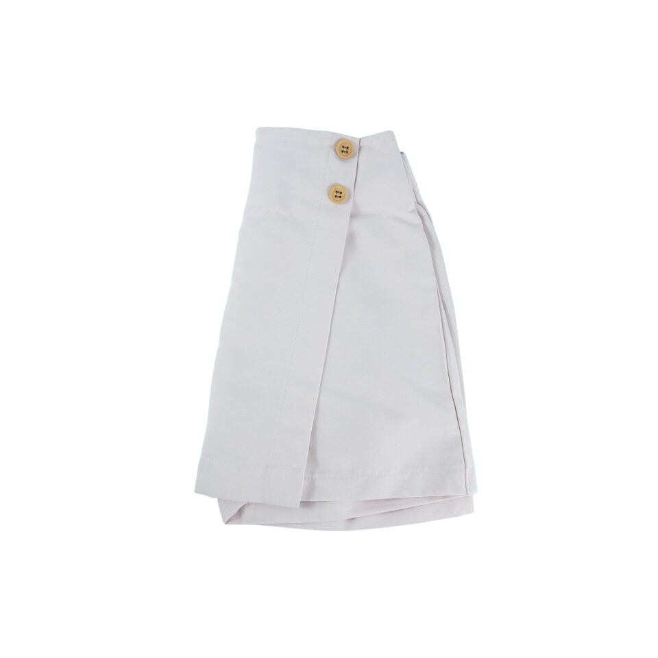 Kız Çocuk Siyah %100 Pamuk Gabardin Şort Etek 10/11 - Krem