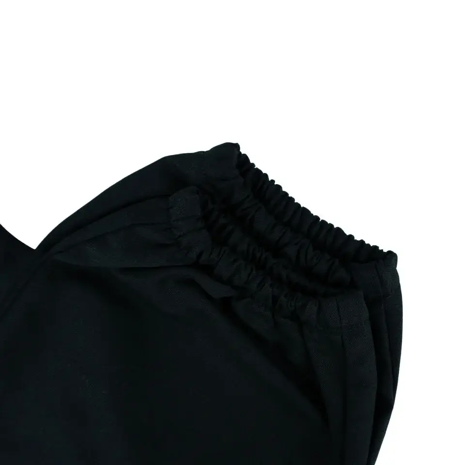Mavi Bol Kesim Lastik Paça %100 Gabardin Çocuk Pantolon 4/5 - Siyah